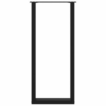 Крака за бар маса, U-образни, 2 бр., черни, 50 x (110-111) см, стомана