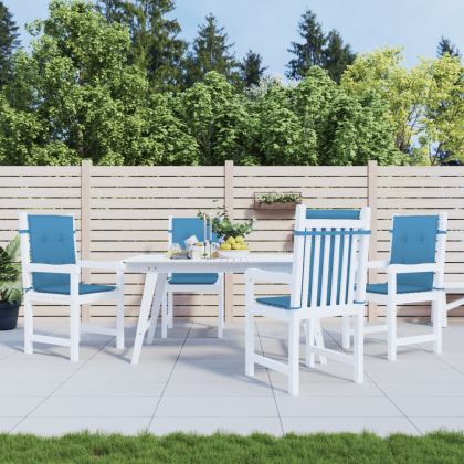 Възглавници за столове 4 бр меланж сини 100x50x4 см плат