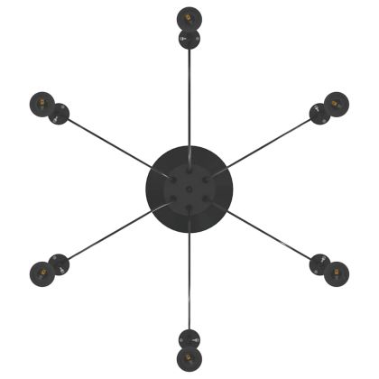 Висяща лампа с 6 фасунга E27 черен метал