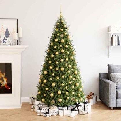 Комплект коледни топки от 111 части, златисти, полистирен