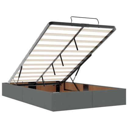 Рамка за легло с матрак Тъмносив 120 x 190 cm текстил