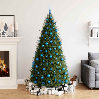 Комплект коледни топки от 111 части, сини, полистирен