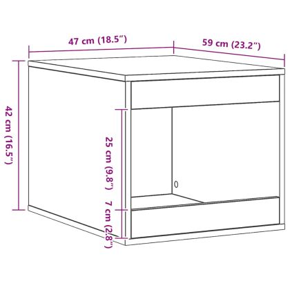 Заграждение за котешка тоалетна 47x59x42 см инженерно дърво