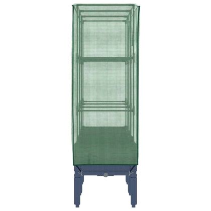 Повдигнато легло с оранжерия калъф, ратанов вид, 120x40x140 см