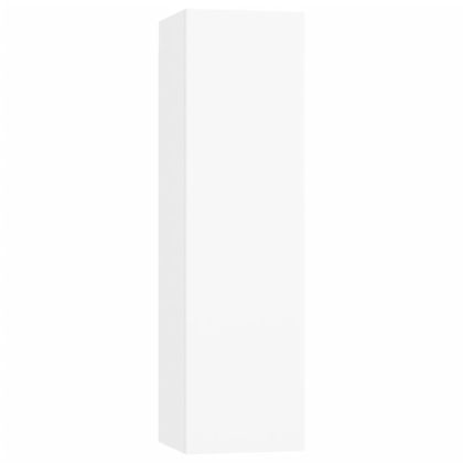 Комплект ТВ шкафове от 7 части, бял, инженерно дърво