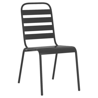 Градински трапезен комплект от 9 части, антрацит, стомана