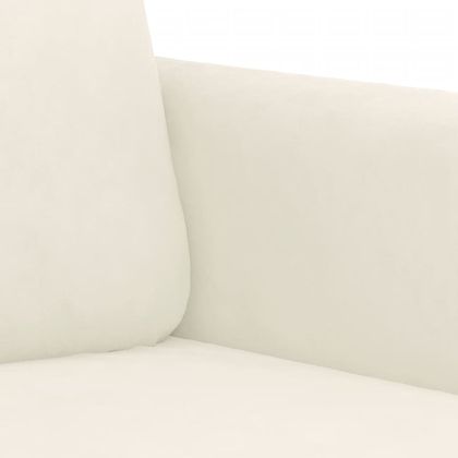 Комплект дивани от 3 части, кремав, кадифе