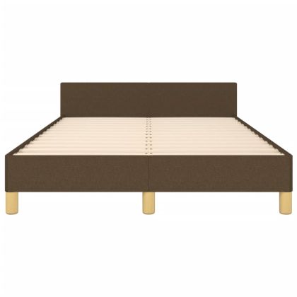 Рамка за легло без матрак, тъмнокафява, 120x190 см, плат