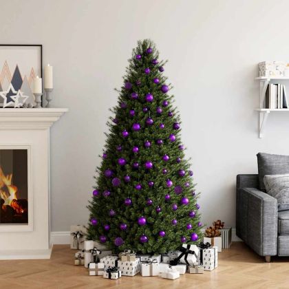 Комплект коледни топки, 100 бр, лилави