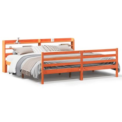 Рамка за легло без матрак, восъчнокафяв, 180x200 см, бор масив