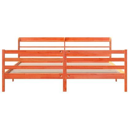 Рамка за легло без матрак, восъчнокафяв, 180x200 см, бор масив