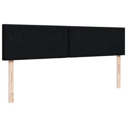 Османска легло с матраци и LED, черно, 160x200 см, плат