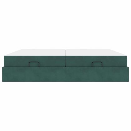 Рамка за легло Тъмнозелено 200 x 200 cm Кадифе