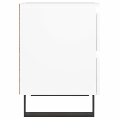 Нощни шкафчета, 2 бр, бели, 40x35x50 см, инженерно дърво