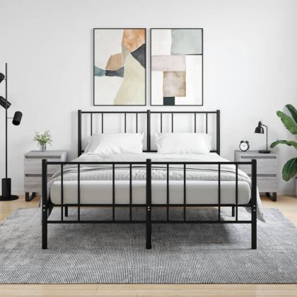 Нощни шкафчета 2 бр сив сонома 40x35x50 см инженерно дърво