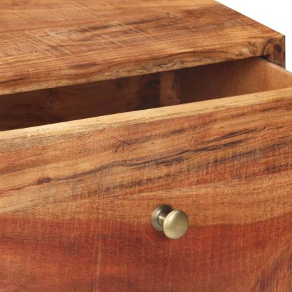 Конзолна маса, сива, 90x35x75 cм, грубо акациево дърво