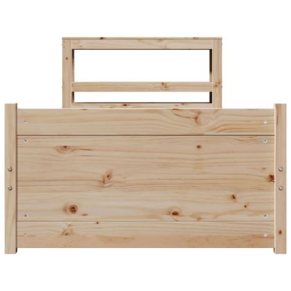Рамка за легло с табла, 100x200 см, борово дърво масив