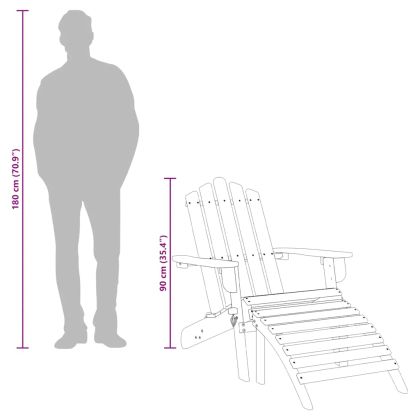 Градински стол "Адирондак" с опора за крака, акация масив