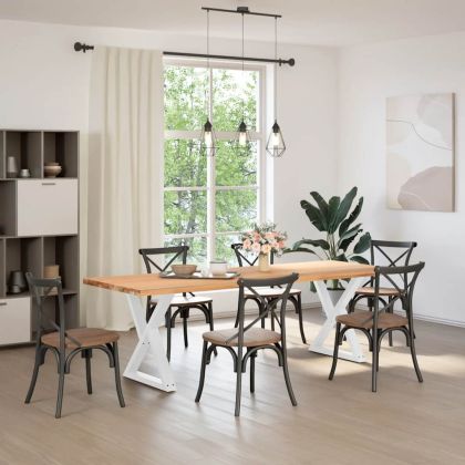 Крака за трапезна маса, 2 бр., бели, 80 x (72-73,3) см, стомана