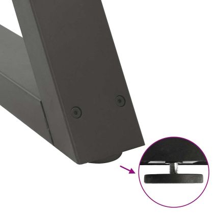 Крака за трапезна маса, 2 бр., антрацит, 90x(72-73,3) см, стомана