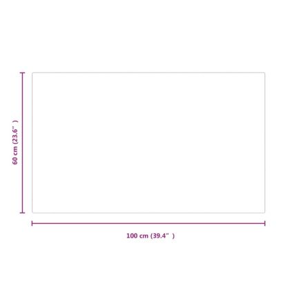 Стъклена подложка за камина, правоъгълна, 100x60 см