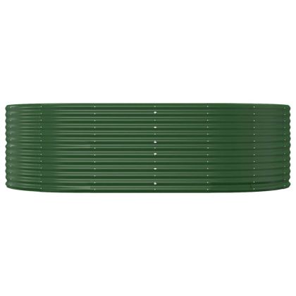 Повдигната градинска леха, зелена, 212x140x68 см, поцинкована стомана