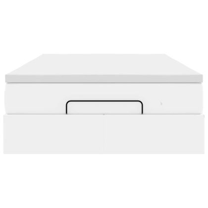 Османска легло с матрак, бяло, 120x190 см, изкуствена кожа