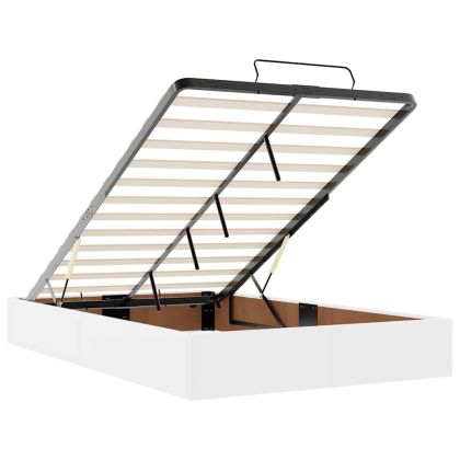 Османска легло с матрак, бяло, 120x190 см, изкуствена кожа