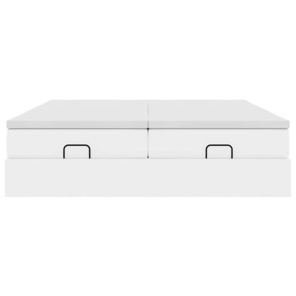 Османска легло с матраци, бяло, 180x200 см, изкуствена кожа