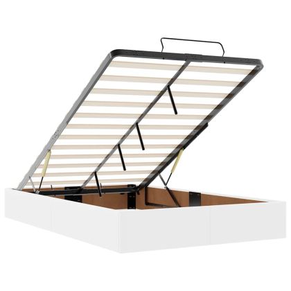 Османска легло с матрак, бяло, 120x190 см, изкуствена кожа