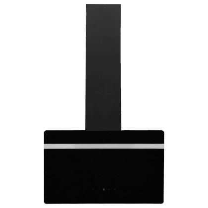 Стенен абсорбатор, 60 см, стомана и закалено стъкло, черен