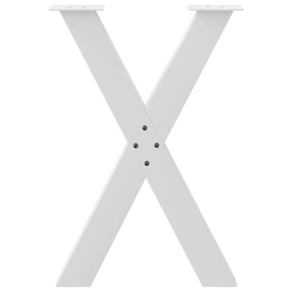 Крака за трапезна маса, X-образни, 2 бр., бели, 60 x (72-73) см, стомана