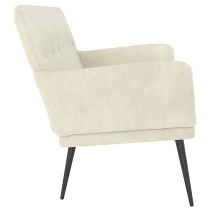 Пейка, кремава, 108x79x79 см, кадифе