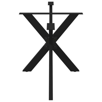 Крак за трапезарна маса, форма на паяк, черен, 150x78x(72-73) см, стомана