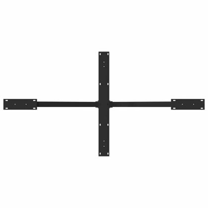 Крак за трапезарна маса, форма на паяк, черен, 150x78x(72-73) см, стомана