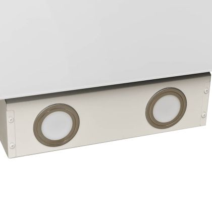 Стенен абсорбатор, 60 см, стомана и закалено стъкло, бял