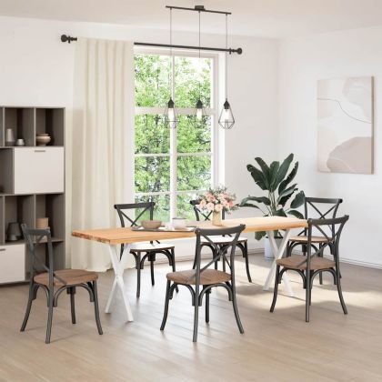 Крака за трапезна маса, X-образни, 2 бр., бели, 57 x (72-73) см, стомана