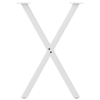 Крака за трапезна маса, X-образни, 2 бр., бели, 57 x (72-73) см, стомана