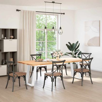 Крака за трапезарна маса, U-образни, 2 бр., бели, 50 x (72-73) см, стомана