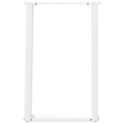 Крака за трапезарна маса, U-образни, 2 бр., бели, 50 x (72-73) см, стомана