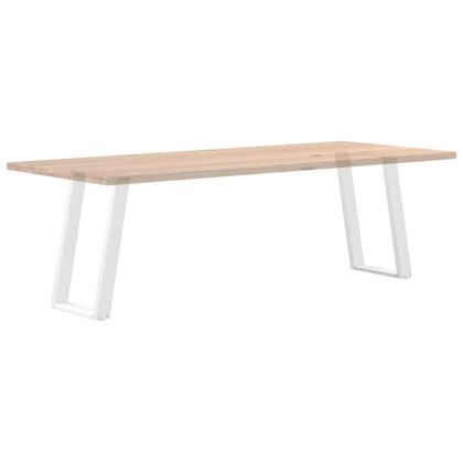 Крака за трапезарна маса, U-образни, 2 бр., бели, 50 x (72-73) см, стомана