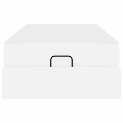 Рамка за легло с матрак Чисто бяло 90 x 200 cm Изкуствена кожа