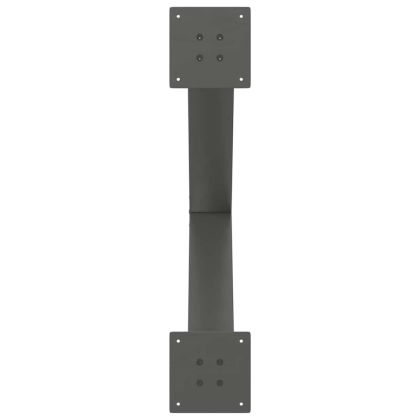 Крака за трапезна маса, X-образни, 2 бр., антрацит, 80x(72-73) см, стомана