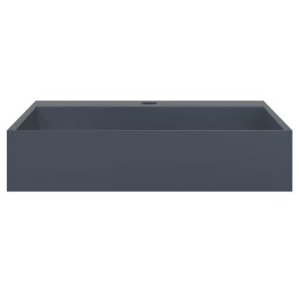 Мивка, 50x38x11 см, минерална/мраморна отливка, антрацит