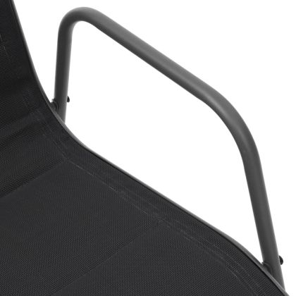 Стифиращи градински столове, 2 бр, стомана и Textilene, черни