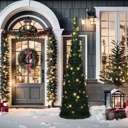 Pop-up стринг предварително осветена коледна елха зелена 150 см