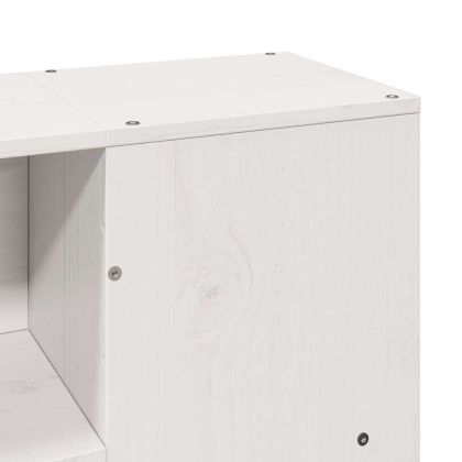 Легло с етажерка за книги, без матрак, 135x190 см, бор масив