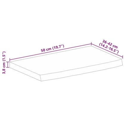 Плот за маса, 50x40x3,8 см, жив ръб, грубо мангово дърво масив