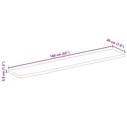 Плот за маса, жив ръб, 160x20x3,8 см, масивно дърво манго