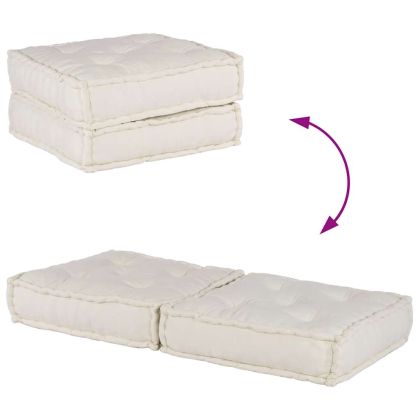 2-местен модулен диван Крем 140x70x36 плат